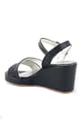 Black Wedge Heeled Shoes For Girl's