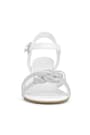 White Braid Stony Girls' Party Thick Heeled Shoes