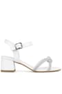 White Braid Stony Girls' Party Thick Heeled Shoes