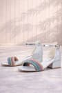 Tiara Colorful Stone Silver Girls' Evening Dress Heeled Shoes