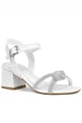 White Braid Stony Girls' Party Thick Heeled Shoes