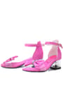 Jessie Fuchsia Satin Ribbon Girls' Heeled Shoes