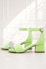 Lilo Glitter Green Single Strap Girl's High Heel Evening Shoes