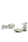 Merida Gold Silvery Thick Heels Girls Heeled Shoes