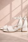Lilo Glittery White Single Strap Girls High Heel Evening Shoes