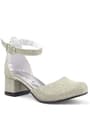 Merida Gold Silvery Thick Heels Girls Heeled Shoes