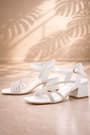 Moana White Stone Detailed Girls' Heeled Evening Dress Shoes