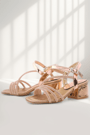Moana Copper Stone Detailed Girls' Heeled Evening Dress Shoes
