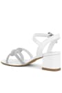 White Braid Stony Girls' Party Thick Heeled Shoes