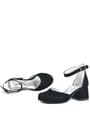 Black Suede Heels Thick Girls High Heeled Shoes