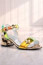 Pony Hologram Copper Green Thick Heels Flower Detailed Girls Evening Dresses