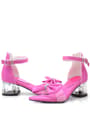 Jessie Fuchsia Satin Ribbon Girls' Heeled Shoes