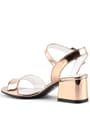 Copper Shiny Mirror Girls Thick Heels Evening Shoes