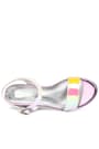 Pony Hologram Pink Yellow Thick Heeled Girls Evening Shoes