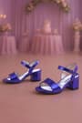Pony Purple Shiny Heeled Party Shoes for Girls