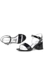 Pony Black Rougan Thick Heeled Girls Evening Shoes