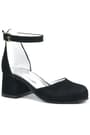 Black Suede Heels Thick Girls High Heeled Shoes