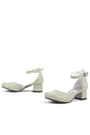 Merida Gold Silvery Thick Heels Girls Heeled Shoes