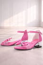 Jessie Fuchsia Satin Ribbon Girls' Heeled Shoes