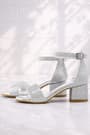 Lilo Glittery Silver Single Strap Girls High Heel Evening Shoes