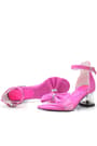 Jessie Fuchsia Satin Ribbon Girls' Heeled Shoes