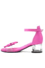 Jessie Fuchsia Satin Ribbon Girls' Heeled Shoes