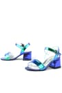 Pony Purple Green Hologram Shiny Heeled Party Shoes for Girls