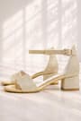 Lilo Glittery Gold Single Strap Girls High Heel Evening Shoes
