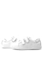 Hakiki Deri Beyaz Cırt Cırtlı Kız Çocuk Sneakers Ayakkabı