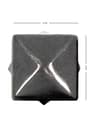 Süs Tırnaklı Platin Çakma Kare Piramit 8 mm 20 Adet Metal Trok