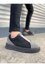 JY007 Alba Bağcıksız Süet Erkek Günlük Sneaker Ayakkabı SST Gri/Siyah