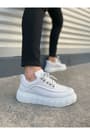 JY010 Cloud Bağcıklı Cilt Erkek Günlük Sneaker Ayakkabı CBT - Beyaz