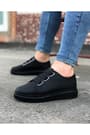 JY026 Astor Erkek Günlük Lastikli Cilt Spor Sneaker Ayakkabı CST - Siyah