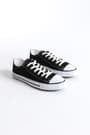JY0422 Luke Bağcıklı Keten Kumaş Erkek Günlük Sneaker Ayakkabı KBT - Siyah