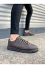 JY0535 Prime Bağcıklı Cilt Erkek Günlük Sneaker Ayakkabı CST - Kahverengi