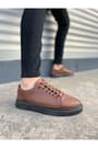 JY0535 Prime Bağcıklı Cilt Erkek Günlük Sneaker Ayakkabı CST - Taba
