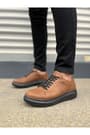 JY151 Boost Bağcıklı Cilt Erkek Günlük Sneaker Ayakkabı CST - Taba