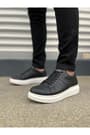 JY151 Boost Bağcıklı Cilt Erkek Günlük Sneaker Ayakkabı CBT - Siyah