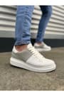 JY151 Boost Bağcıklı Cilt Süet Erkek Günlük Sneaker Ayakkabı CSBT - Beyaz/Gri