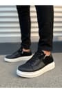 JY155 Warrior Bağcıklı ve Fermuarlı Cilt Süet Erkek Günlük Sneaker Ayakkabı CSBT - Siyah
