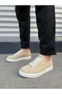 JY165 Elite Bağcıklı Süet Erkek Günlük Sneaker Ayakkabı SBT - Krem