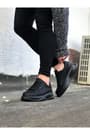 JY507 Alone Bağcıklı Cilt Erkek Günlük Sneaker Ayakkabı CST Siyah