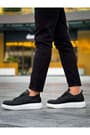 JY814 Axel Bağcıklı Cilt Erkek Günlük Sneaker Ayakkabı CBT Siyah