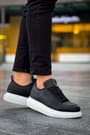 JY814 Axel Bağcıklı Cilt Erkek Günlük Sneaker Ayakkabı CBT Siyah