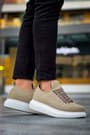 JY814 Axel Bağcıklı Süet Erkek Günlük Sneaker Ayakkabı SBT Krem