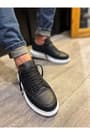 JY914 Drake Bağcıklı Cilt Erkek Günlük Sneaker Ayakkabı CBT Siyah