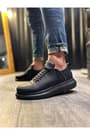 JY914 Drake Bağcıklı Cilt Erkek Günlük Sneaker Ayakkabı CST Siyah