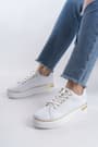 MINA Bağcıklı Ortopedik Taban Kadın Sneaker Spor Ayakkabı CBT - Beyaz/Altın