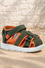 Khaki Green Orange Banded Babies Sandals