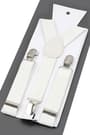 White 3 Clip On Elastic Kids' Belt Suspender